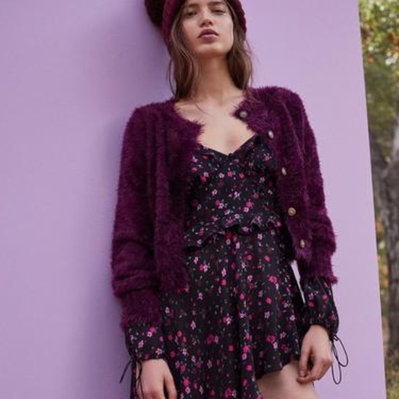 for love and lemons fuzzy cardigan